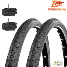 2 Pneus Pour VTT 26 X 1.75 Slick Deestone + 2 Chambres 26 X 1.90/2.125 Routier