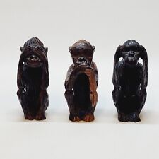 Les 3 Singes De La Sagesse Statues Sculptures En Bois
