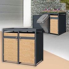 Abri de 2 poubelles avec toit