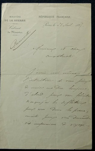 Général boulanger autographe - général,