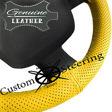 Pour Nissan Figaro 1989-1991 Jaune Perforé Housse Volant Cuir