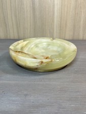 Vintage Cogate Smoker Green Onyx Marble Carved Ashtray