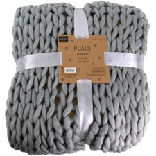 Plaid - Couverture - Gris -