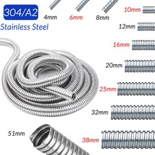 4mm to 51mm Flexible Conduit Tube Cable Tidy Trunking Organiser Stainless Steel