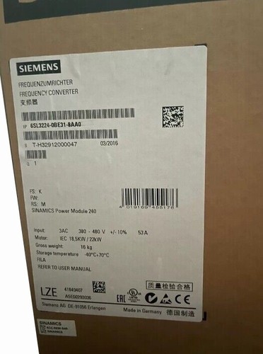 6sl3224 0be31 8aa0 - new, siemens