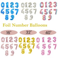Neuf Feuille Numéro Ballons 16 "/ 32 "/ 102cm 0-9 Anniversaire plein Air Hélium