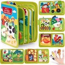 Jouets Montessori Pour Tout-Petits, Histoire D'Animaux De Ferme, Livre En Tissu 