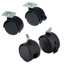 Roulettes pour Caissons et Meubles avec ou sans Frein avec Plaque ou Vis