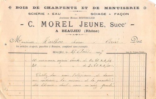 1907 bois charpente de - de, et