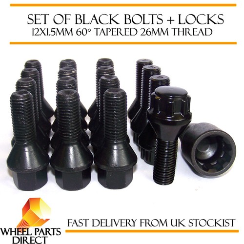 Black wheel bolts locks - bolts,