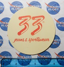 VINTAGE 33 JEANS & SPORTSWEAR STICKER STICKER STICKER STICKER 80s