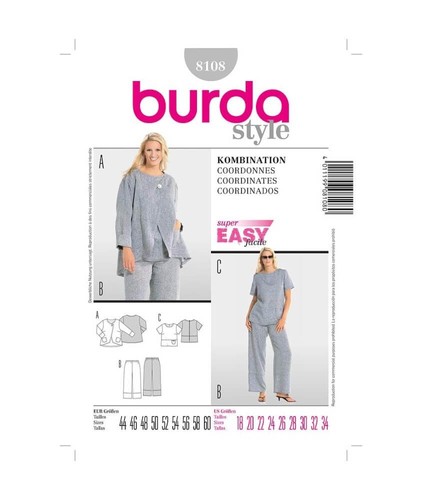 Burda b8108 patron - patron, couture