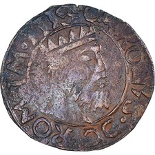 [#1062381] Coin, Spanish Netherlands, Charles Quint, Courte, Bruges, VF, Cop, pe