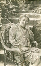 Photo ID card smiling woman in