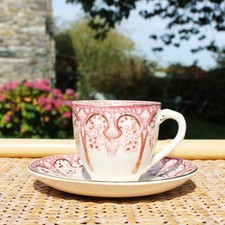 Antique Creil et Montereau Earthenware Coffee Cup + Saucer 672