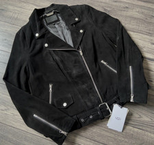 Ugg Noir Agneau Daim Moto Veste Motard Taille L Détail Neuf avec Étiquette