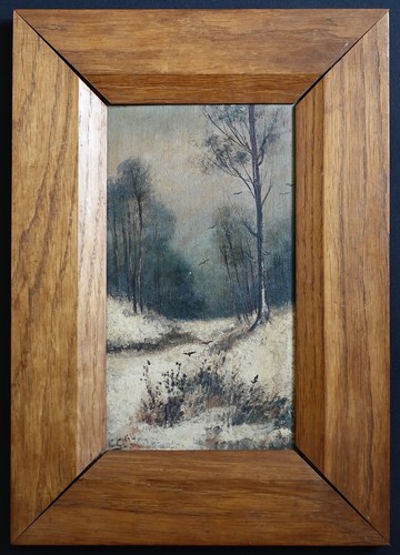 Huile sur bois paysage - huile,
