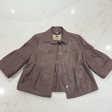 Authentic Burberry London Cropped Trench Jacket - Light Purple, Size US 6 / UK 8