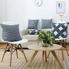 Oreiller Jeté Étui Coussin Housse Style Japonais Coton Lin Sofa Lit Décor Maison