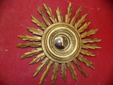 Miroir Sorcière, époque Fin 19 ème, En Bois Doré.