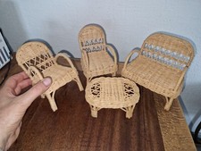 1950s Doll Garden Furniture: RATTAN SALON 4 Piece