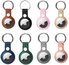 Luxury Airtag Leather Protective Sleeve Case Cover GPS Tracker Keychain Look