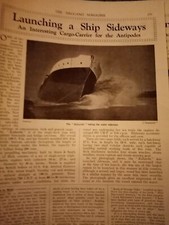 Ea6  Ephemera 1920s Picture article launching the kakariki ship 