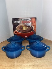 Set of 4 Le Creuset 8 Oz Petite Round Casseroles 4" Mini Cocottes Marseille