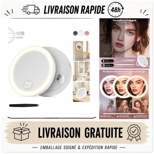 Miroir grossissant 30x avec