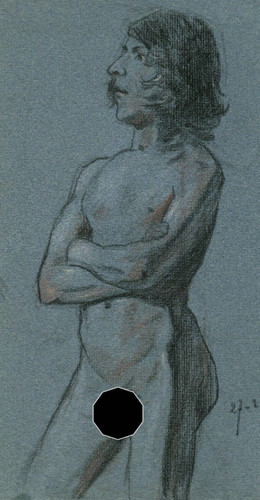 Homme debout 1901 dessin - 1901,