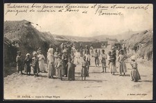 Old postcard Saida, Dans le village Nègre 1915 
