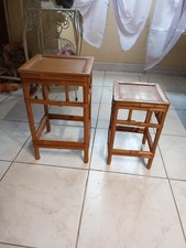 2 Petits Tabourets En Bambou