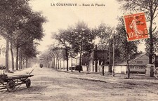 Map LA COURNEUVE Route de Flanders Passage of an agricultural dump truck