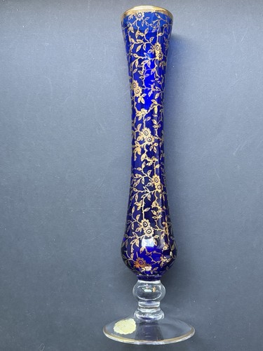Murano vase verre bleu - -,