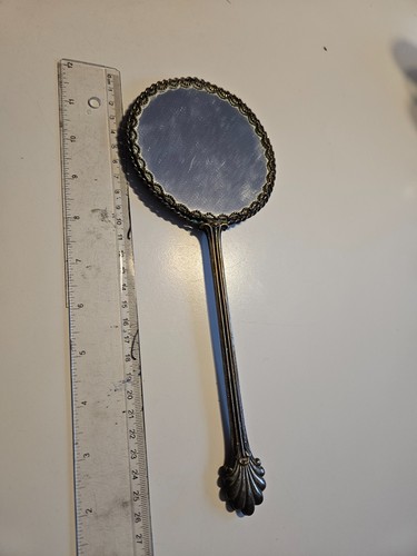 Miroir ancien métal - , argenté