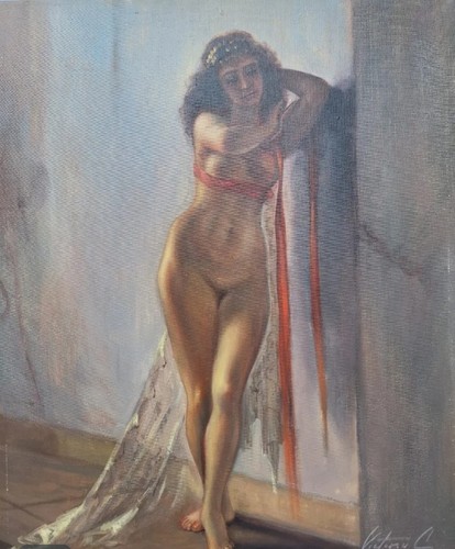 Tableau ancien huile portrait - tableau,