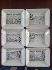 6 assiettes - Service à brochettes - Faïence de Gien