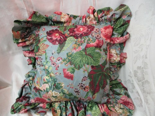 Vintage pillow blue - blue, green