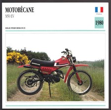 1980 Motobecane MBK M50 EV 50cc Enduro Moped Motorcycle Photo Spec Sheet Card