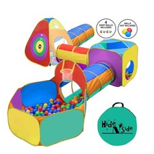 Hide N Side Kids Ball Pit Basketball Tent Tunnels & Bag (ball excluded)