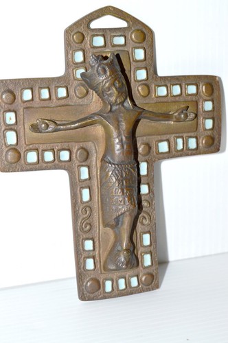 Croix bronze perles - bronze, émail