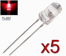 5x LED transparent diode 5mm