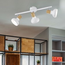 Plafonnier Lampe En Bois Spot Bar Plafonnier Métal Bois 3 Flammes Mobile