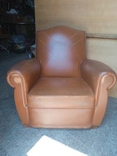 Fauteuil club en cuir vintage