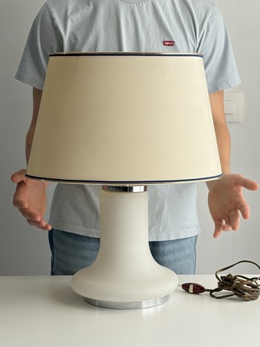 Ancienne lampe opaline blanc - ancienne,