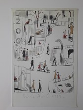 FRANCOIS AVRIL CARTE DE VOEUX PERSONNELLE DE L'ARTISTE  1999