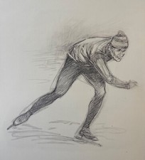 1950s Lithograph "Hockeyer"