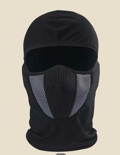 Cagoule masque noir lycra - , trou