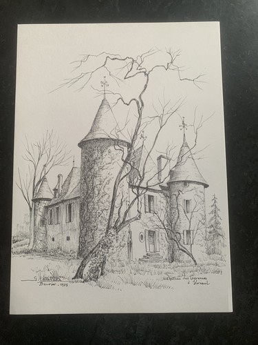 Dessin plume chateau des - À, la
