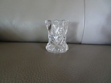 old small glass tooth cure vase or holder antique baccarat or other
